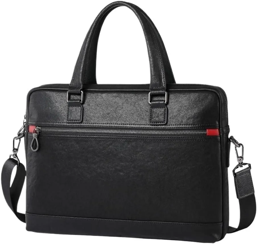14 Inch Mens Leather Messenger Bag Waterproof Vintage Business Travel Briefcase Vacation Laptop Bag