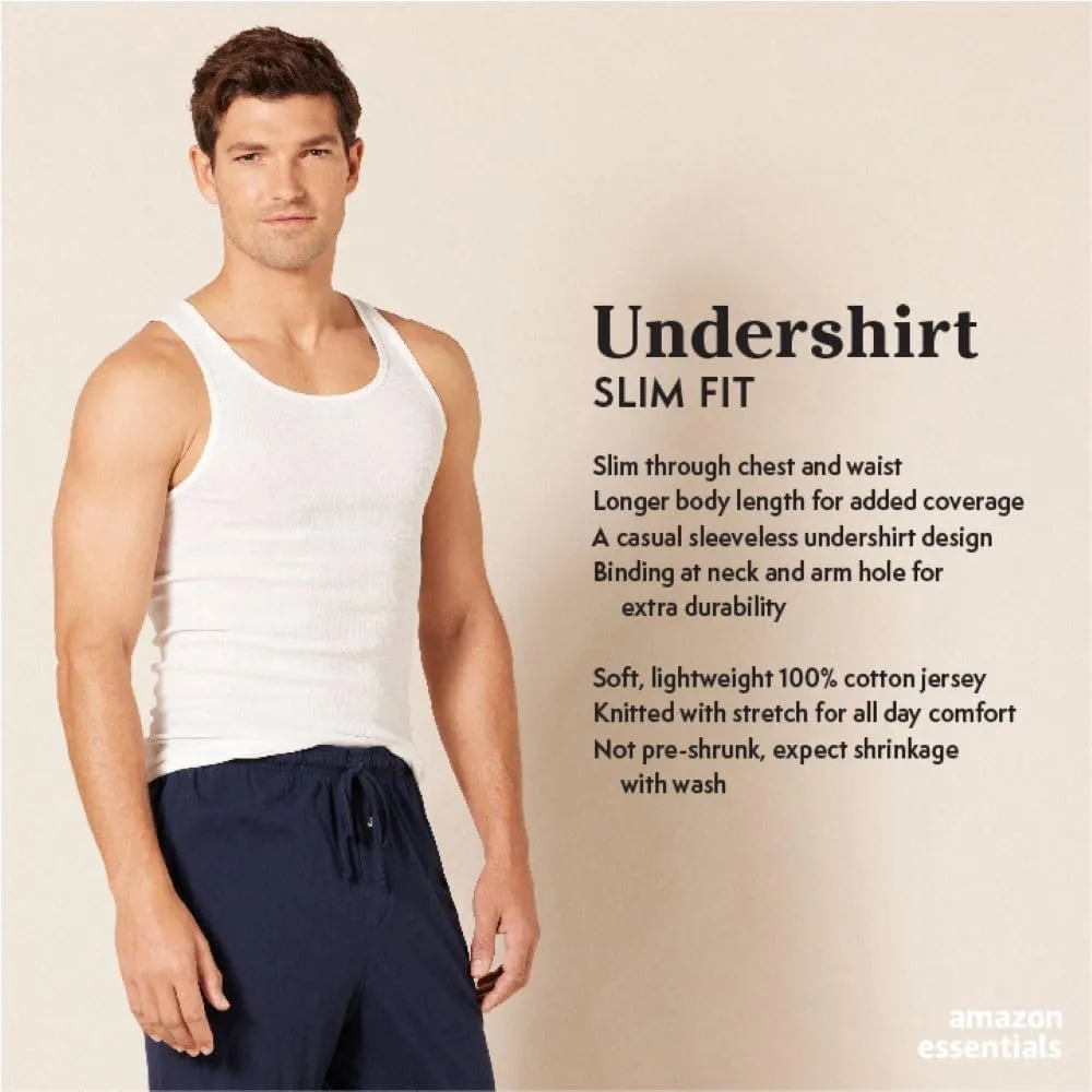 Amazon Essentials Men's Tank Undershirts, Pack of 6