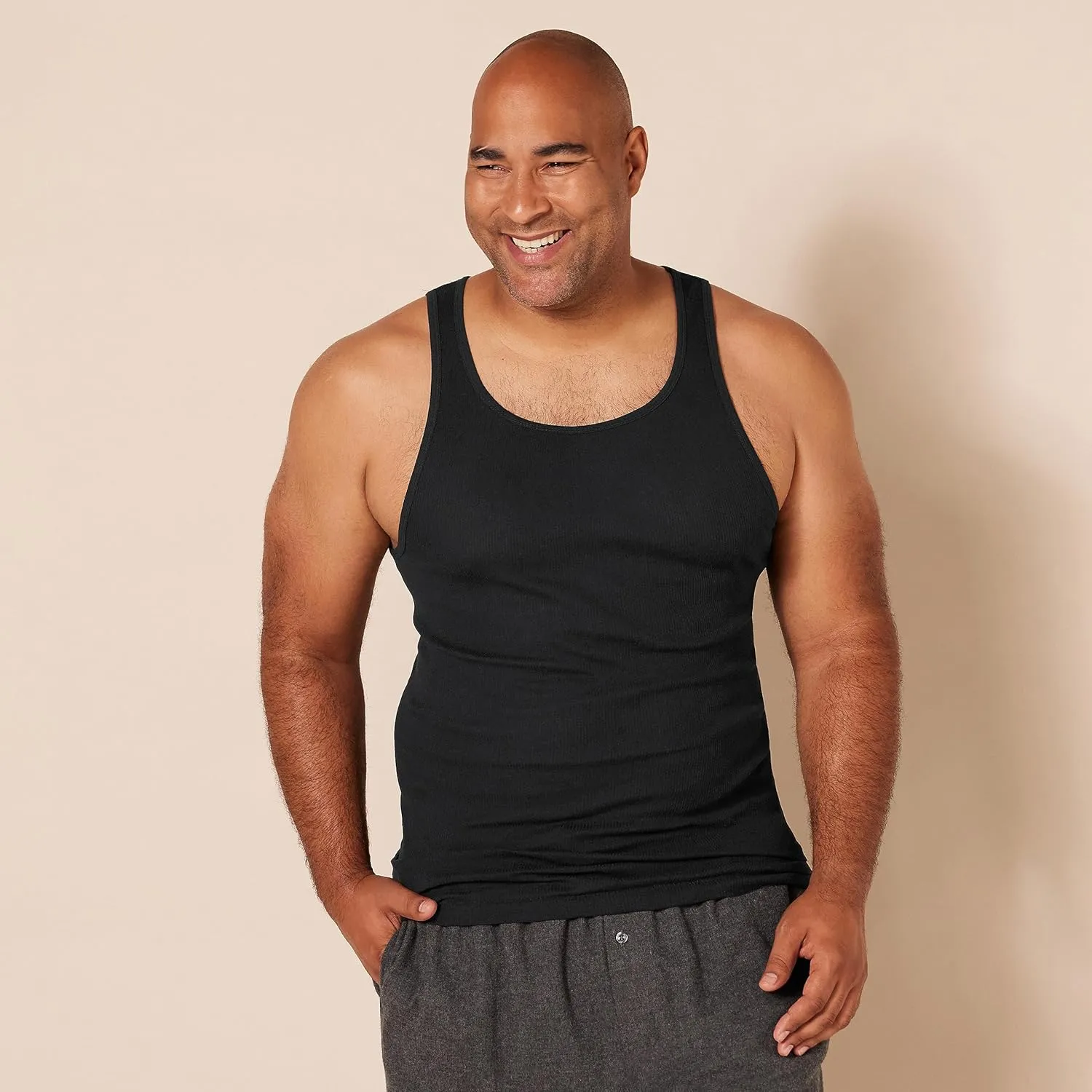 Amazon Essentials Men's Tank Undershirts, Pack of 6