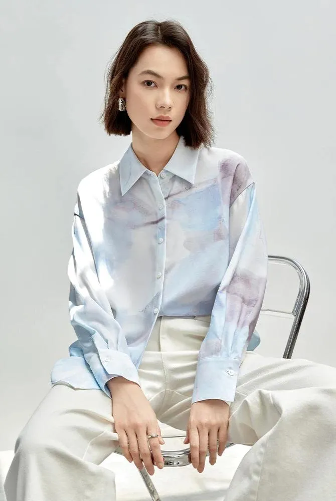 Artistic Print Casual Shirt for Women