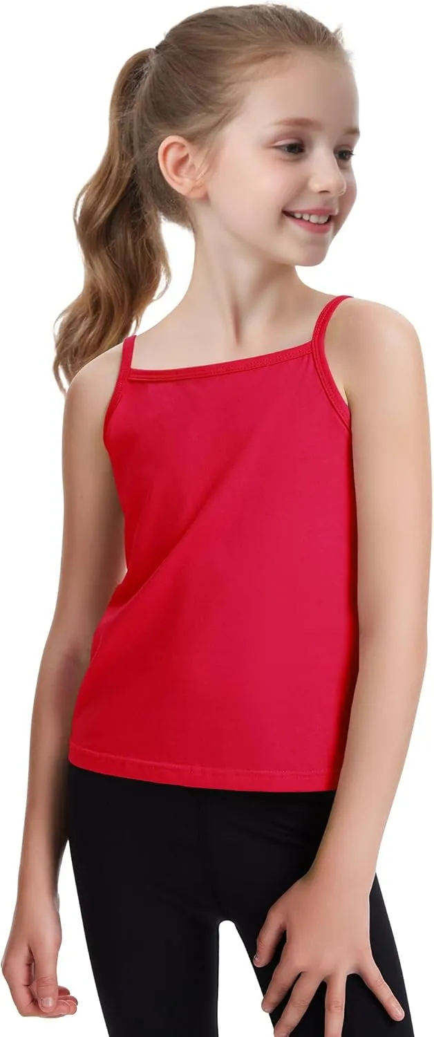 Auranso Girls Undershirts Toddler Cami Camisole Adjustable Straps Sleeveless Cotton Tank Tops for Girls