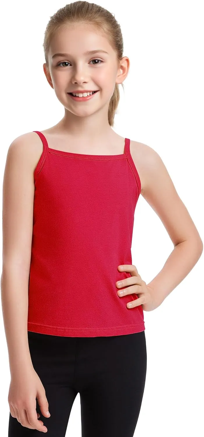 Auranso Girls Undershirts Toddler Cami Camisole Adjustable Straps Sleeveless Cotton Tank Tops for Girls