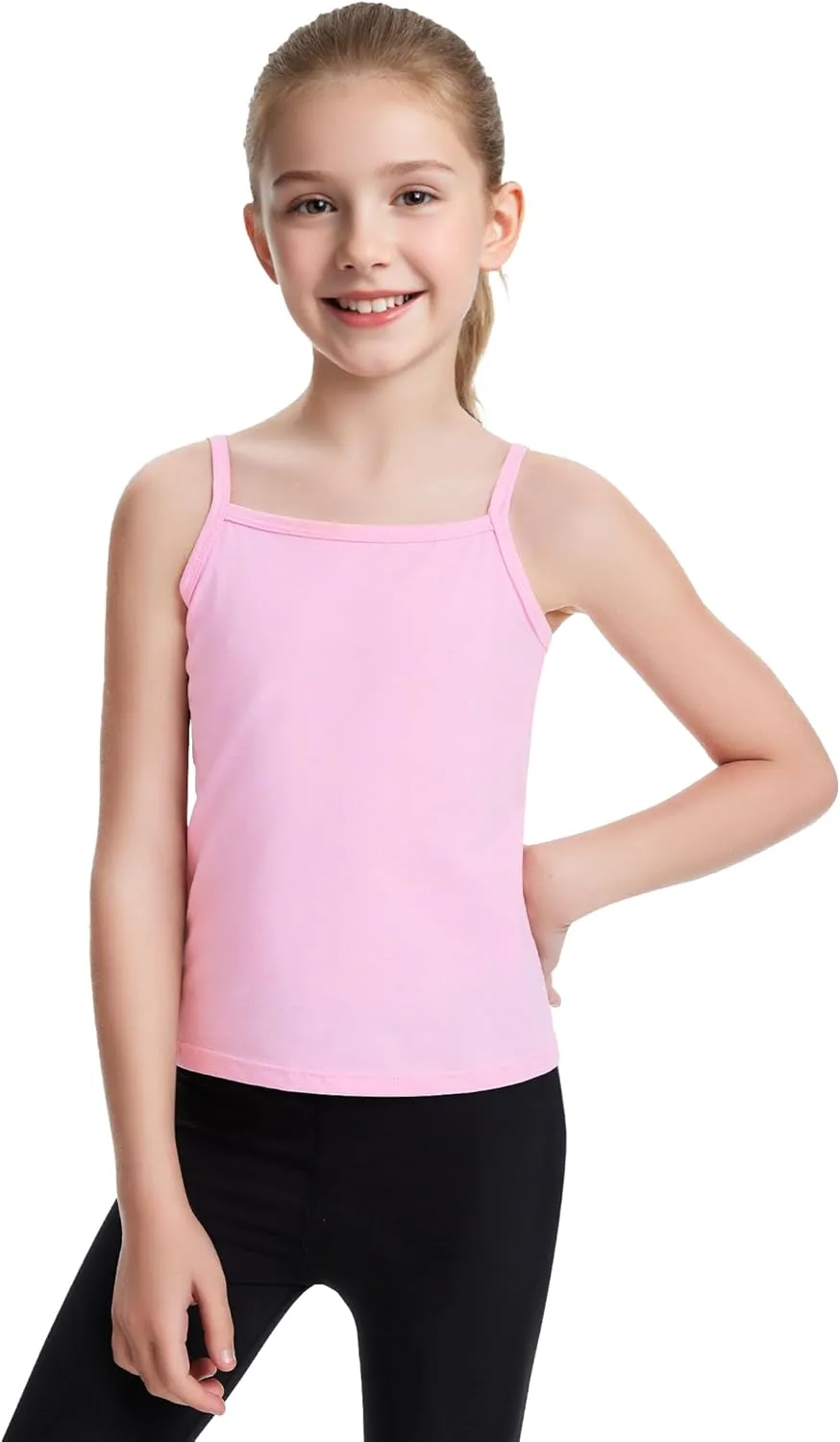 Auranso Girls Undershirts Toddler Cami Camisole Adjustable Straps Sleeveless Cotton Tank Tops for Girls