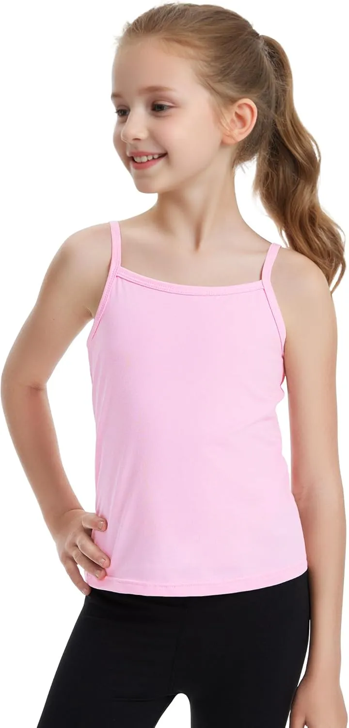 Auranso Girls Undershirts Toddler Cami Camisole Adjustable Straps Sleeveless Cotton Tank Tops for Girls