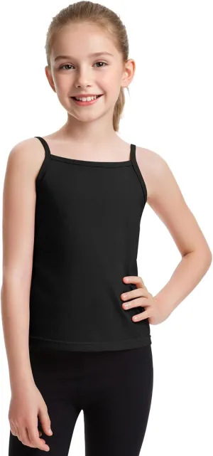 Auranso Girls Undershirts Toddler Cami Camisole Adjustable Straps Sleeveless Cotton Tank Tops for Girls