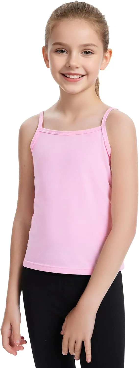 Auranso Girls Undershirts Toddler Cami Camisole Adjustable Straps Sleeveless Cotton Tank Tops for Girls