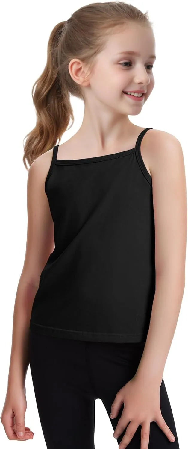 Auranso Girls Undershirts Toddler Cami Camisole Adjustable Straps Sleeveless Cotton Tank Tops for Girls