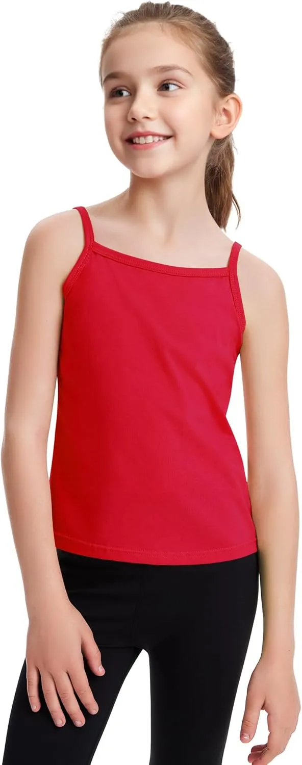 Auranso Girls Undershirts Toddler Cami Camisole Adjustable Straps Sleeveless Cotton Tank Tops for Girls