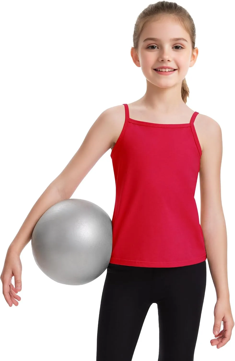 Auranso Girls Undershirts Toddler Cami Camisole Adjustable Straps Sleeveless Cotton Tank Tops for Girls