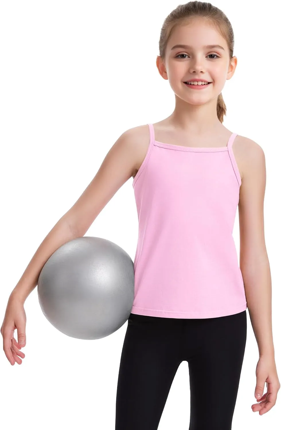Auranso Girls Undershirts Toddler Cami Camisole Adjustable Straps Sleeveless Cotton Tank Tops for Girls