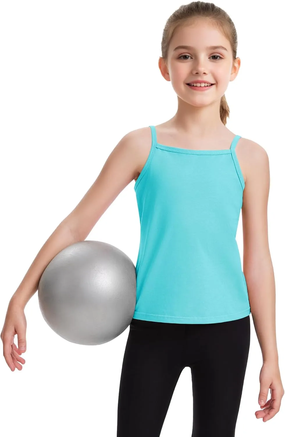 Auranso Girls Undershirts Toddler Cami Camisole Adjustable Straps Sleeveless Cotton Tank Tops for Girls