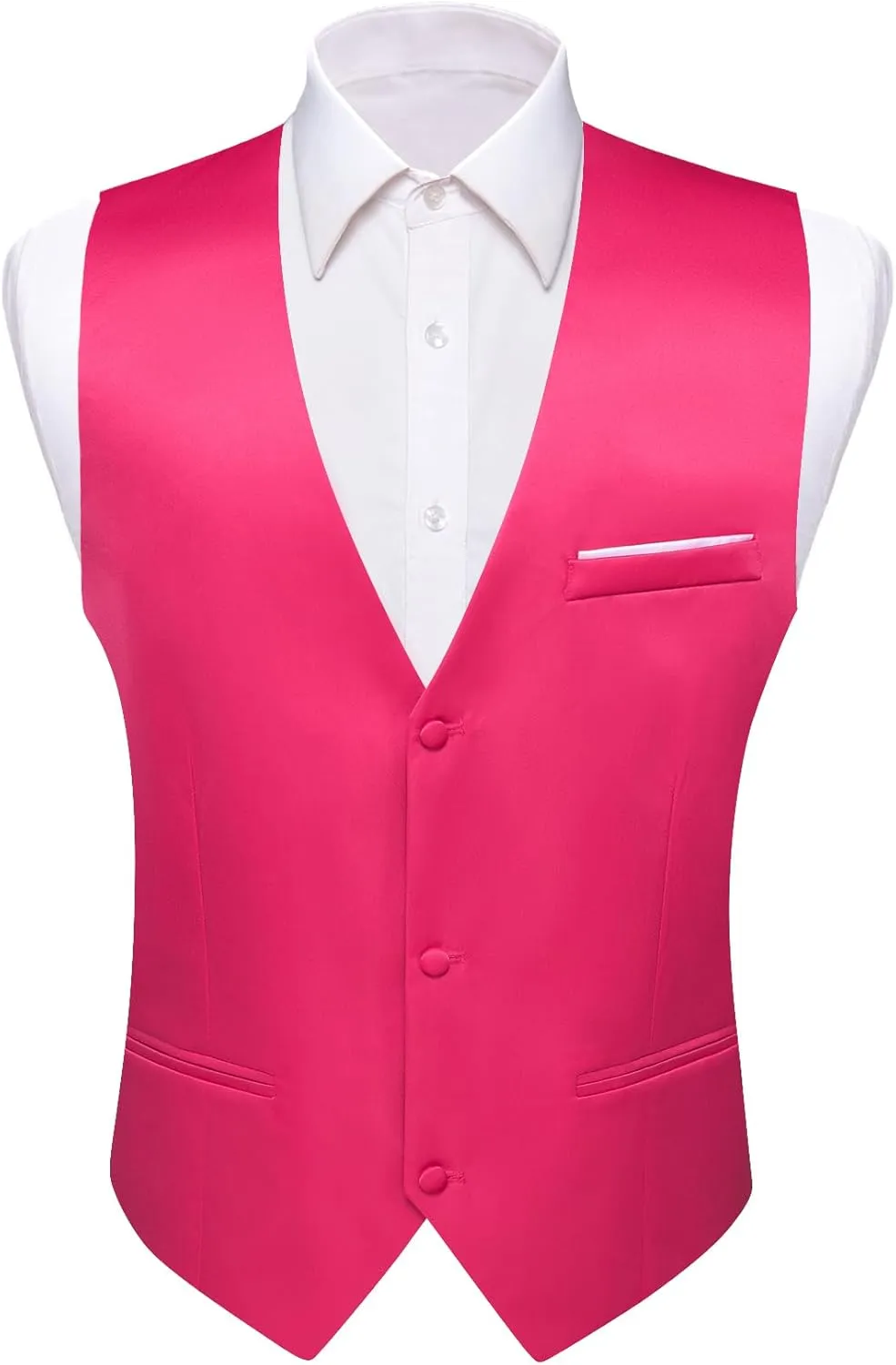 Barry.Wang Mens Suit Vest Bow Tie Set 4PCS Formal V-neck Slim Fit Casual Solid Color Waistcoat Wedding Party Tuxedo