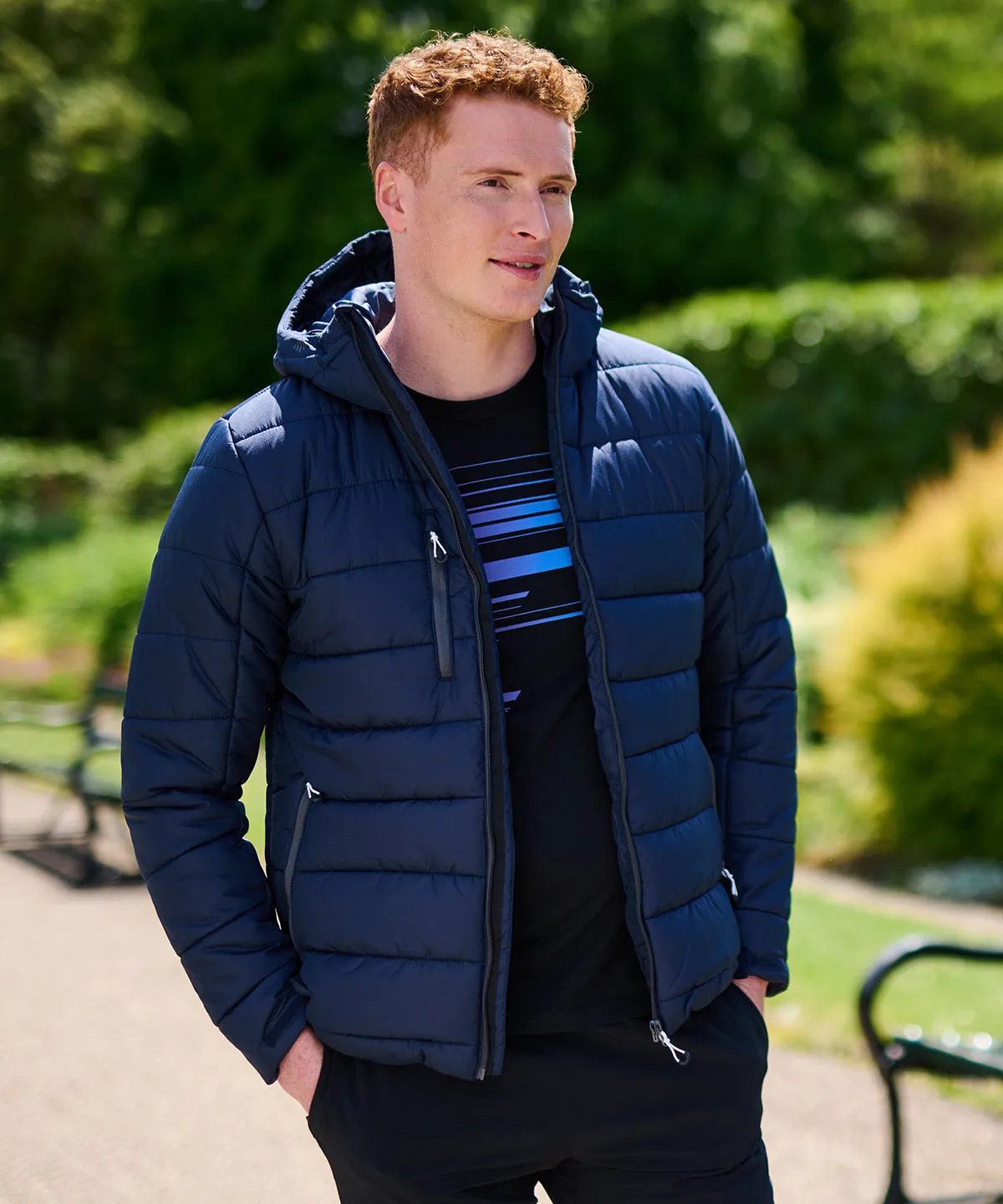 Black/New Royal - Navigate thermal hooded jacket