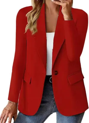 Blazers for Women Casual Business Lightweight Jacket Long Sleeve Single Button Cardigan Work Dressy Clothing