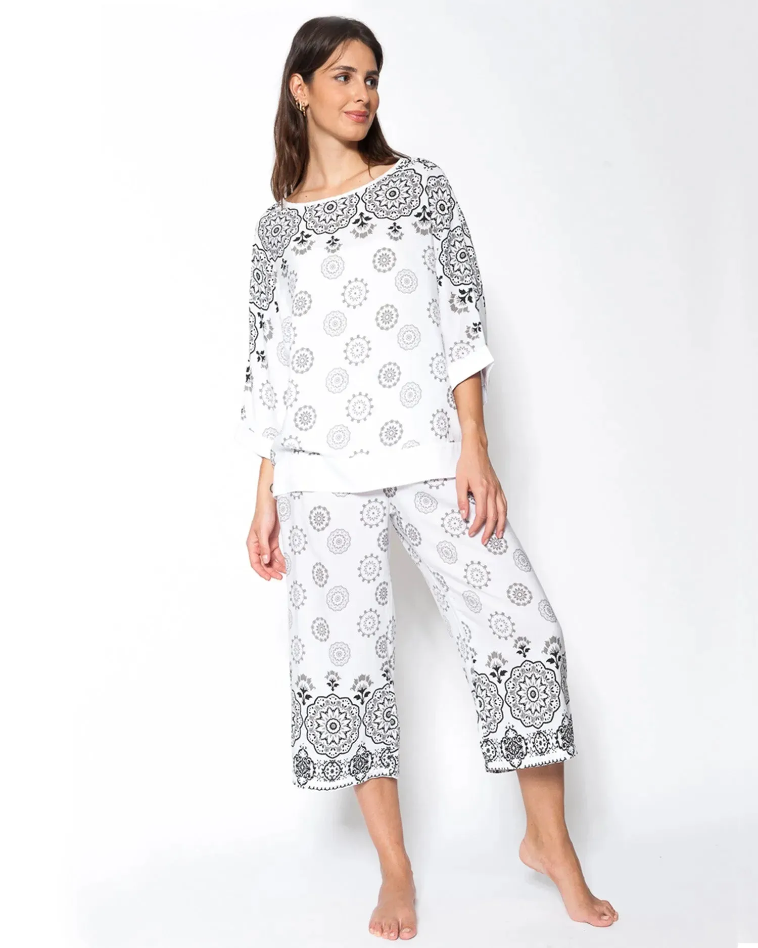 Blueberry Elena Relaxed Top, White