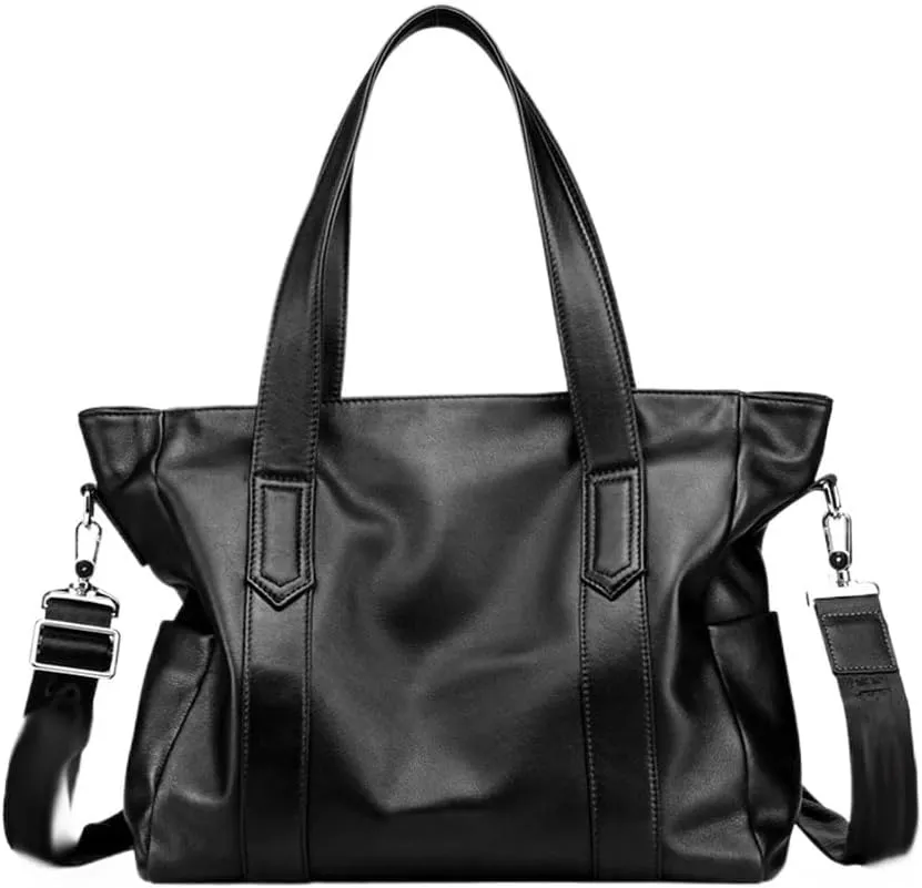 Business Travel Leather Messenger Bag for Men 14 Inch Laptop Waterproof Vintage Briefcase Vacation Office Work