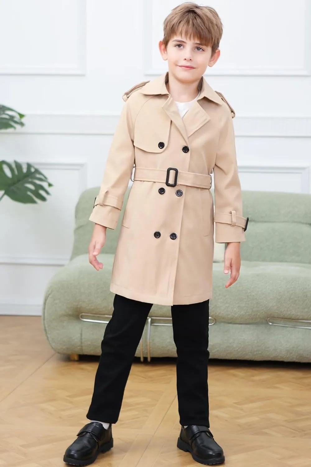 Cromoncent Kids Rain Jacket, Raincoats Lightweight Waterproof Trench Coat for Boys Girls
