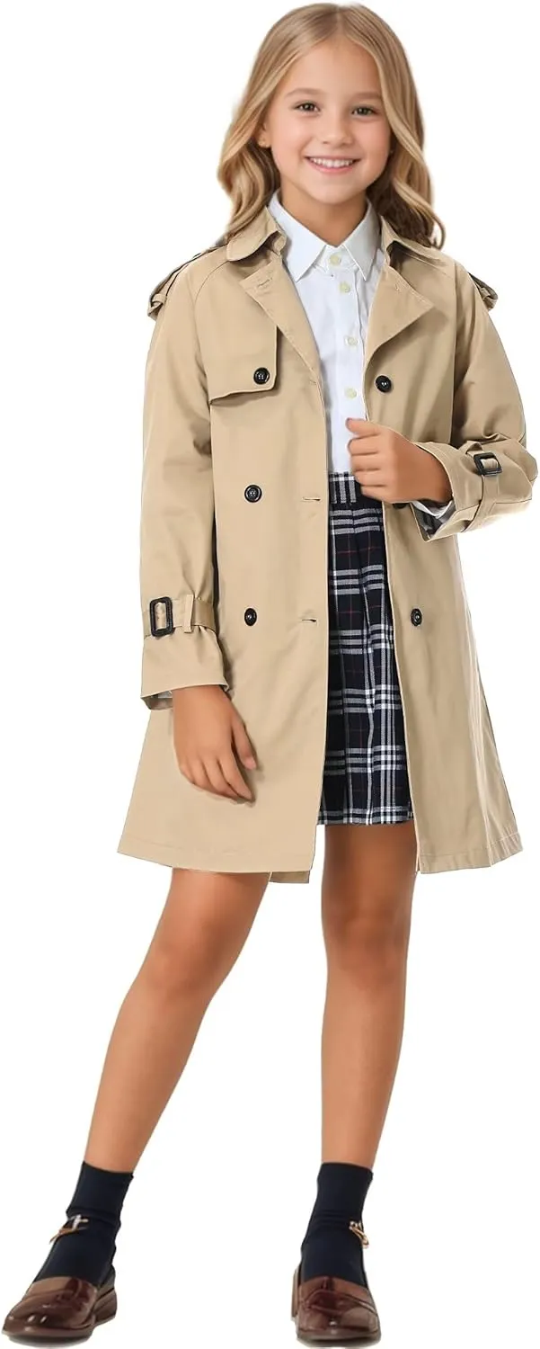 Cromoncent Kids Rain Jacket, Raincoats Lightweight Waterproof Trench Coat for Boys Girls