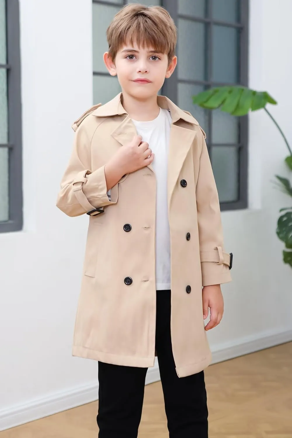 Cromoncent Kids Rain Jacket, Raincoats Lightweight Waterproof Trench Coat for Boys Girls