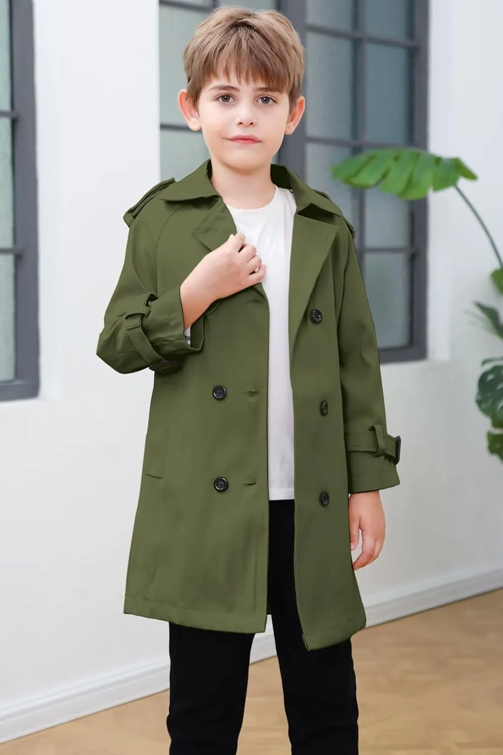 Cromoncent Kids Rain Jacket, Raincoats Lightweight Waterproof Trench Coat for Boys Girls