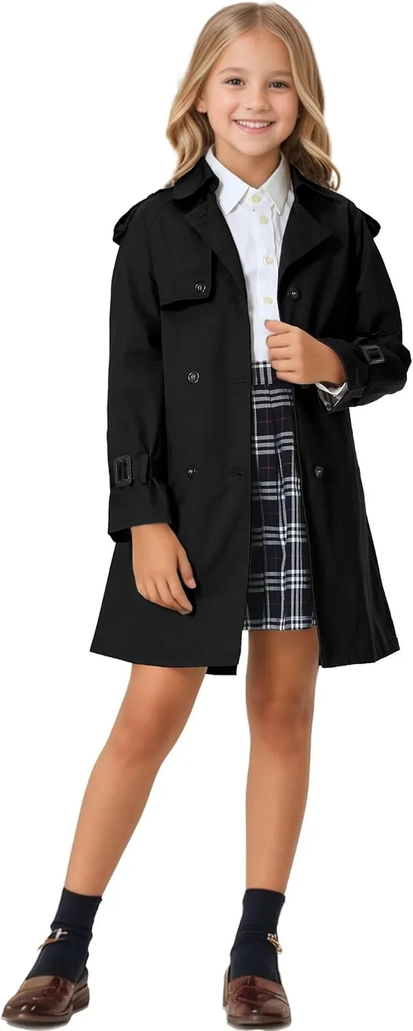 Cromoncent Kids Rain Jacket, Raincoats Lightweight Waterproof Trench Coat for Boys Girls