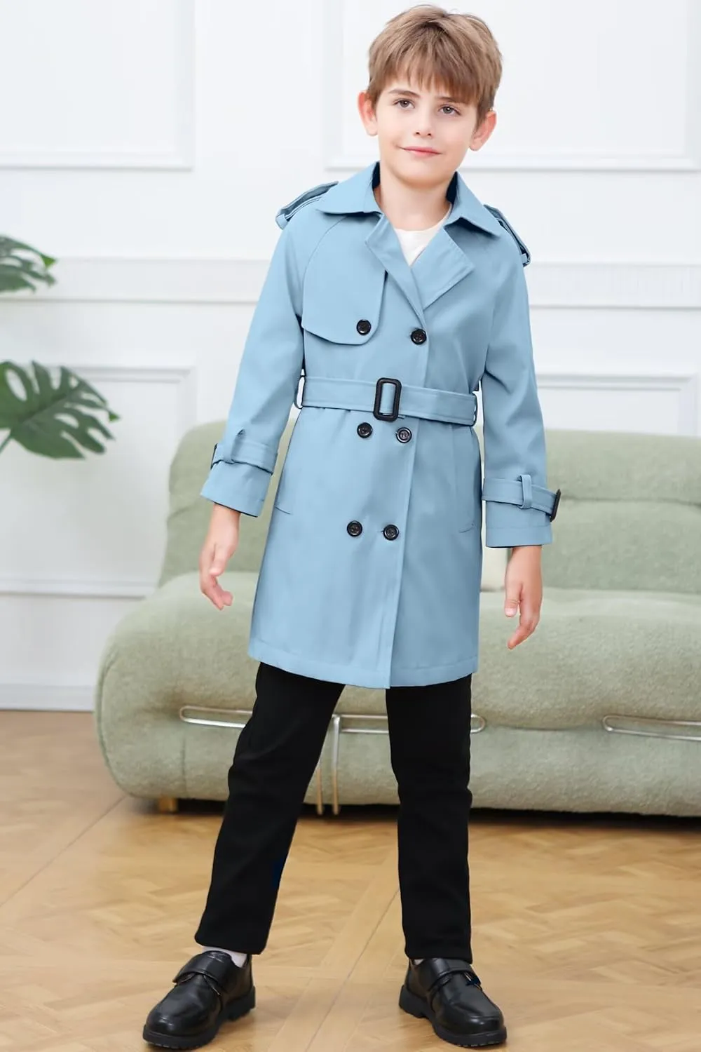 Cromoncent Kids Rain Jacket, Raincoats Lightweight Waterproof Trench Coat for Boys Girls
