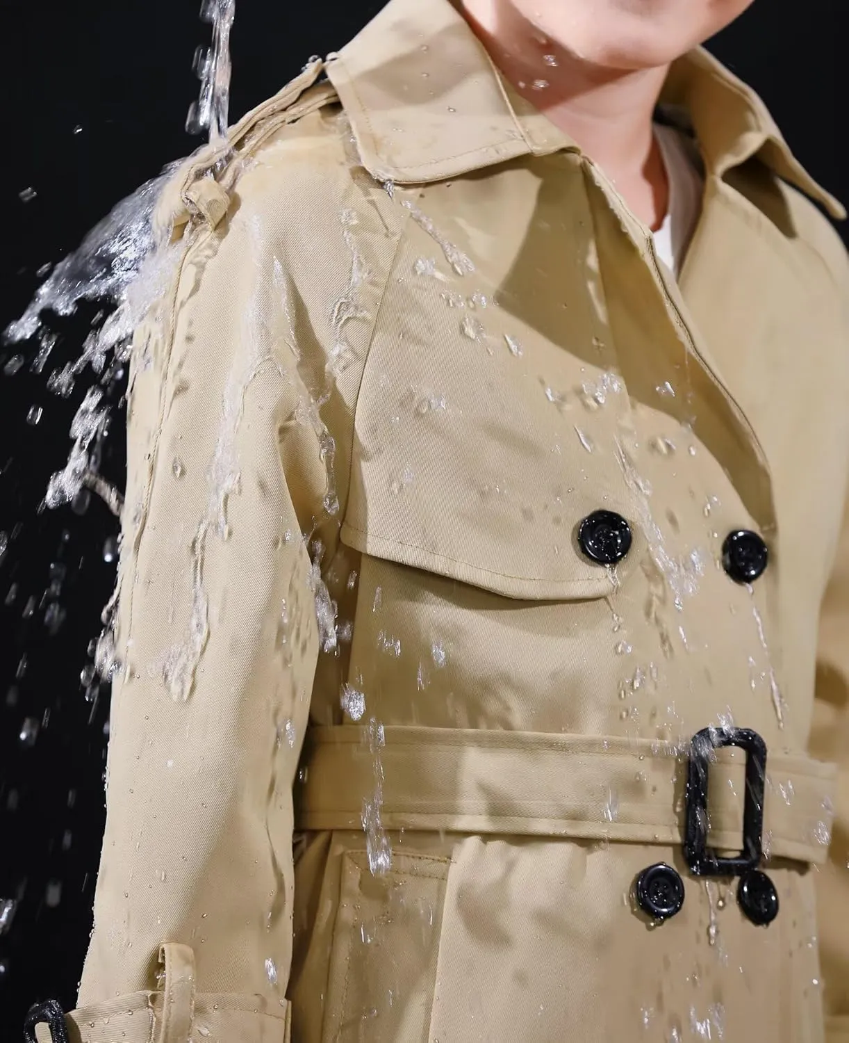 Cromoncent Kids Rain Jacket, Raincoats Lightweight Waterproof Trench Coat for Boys Girls