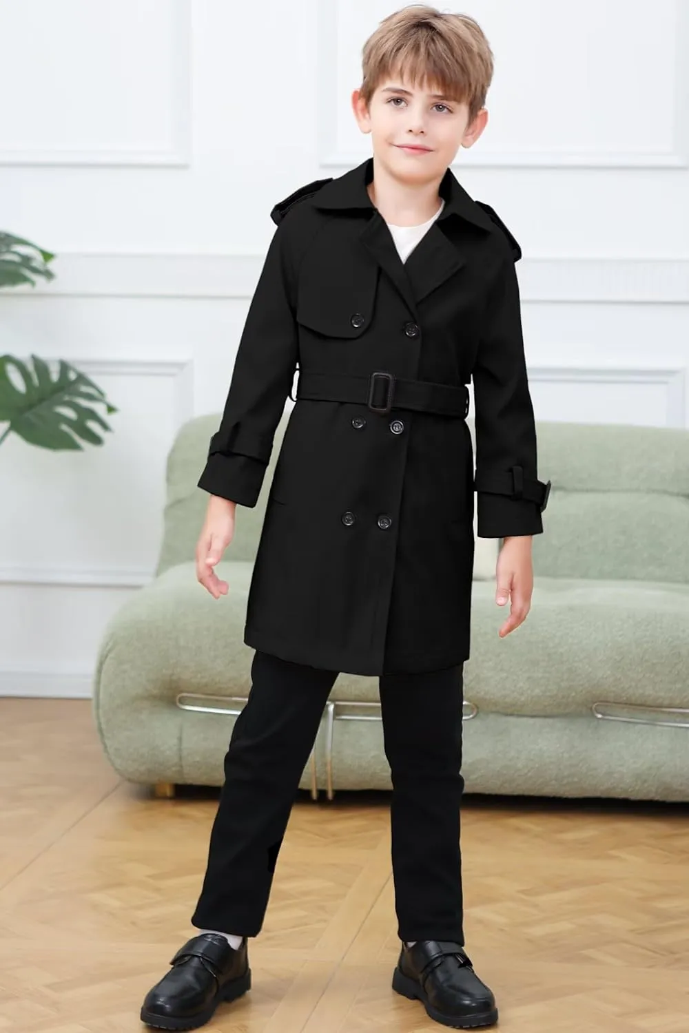 Cromoncent Kids Rain Jacket, Raincoats Lightweight Waterproof Trench Coat for Boys Girls