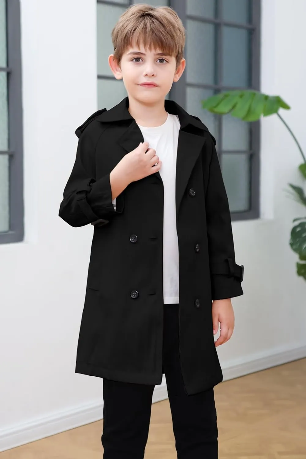 Cromoncent Kids Rain Jacket, Raincoats Lightweight Waterproof Trench Coat for Boys Girls