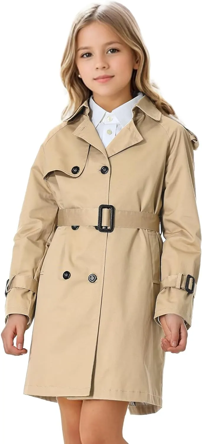 Cromoncent Kids Rain Jacket, Raincoats Lightweight Waterproof Trench Coat for Boys Girls