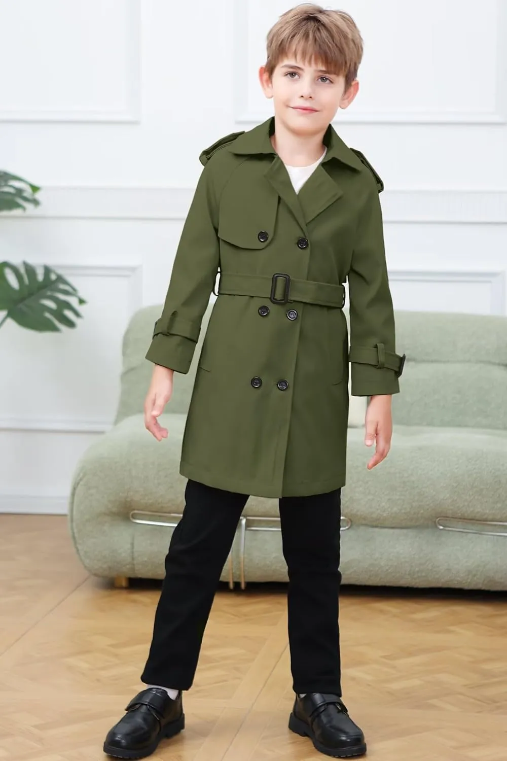 Cromoncent Kids Rain Jacket, Raincoats Lightweight Waterproof Trench Coat for Boys Girls