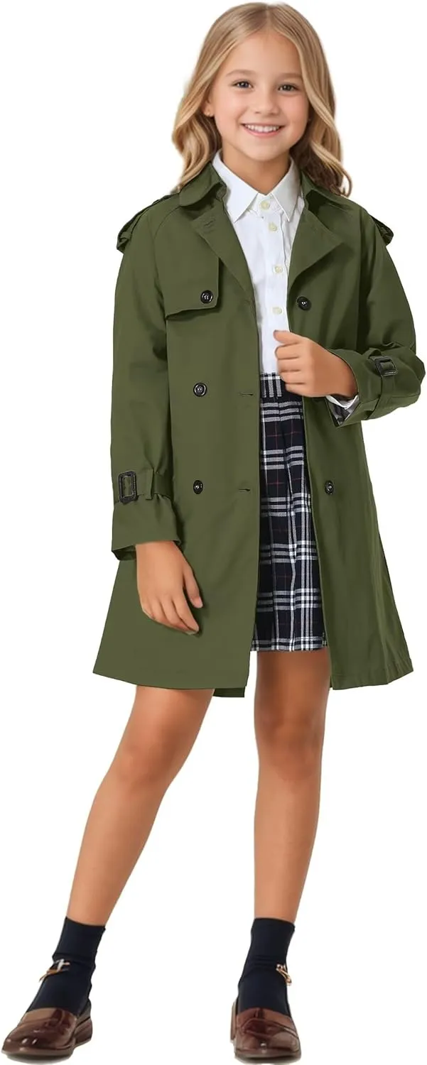 Cromoncent Kids Rain Jacket, Raincoats Lightweight Waterproof Trench Coat for Boys Girls