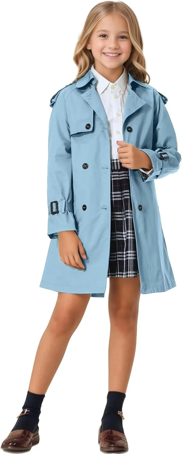 Cromoncent Kids Rain Jacket, Raincoats Lightweight Waterproof Trench Coat for Boys Girls