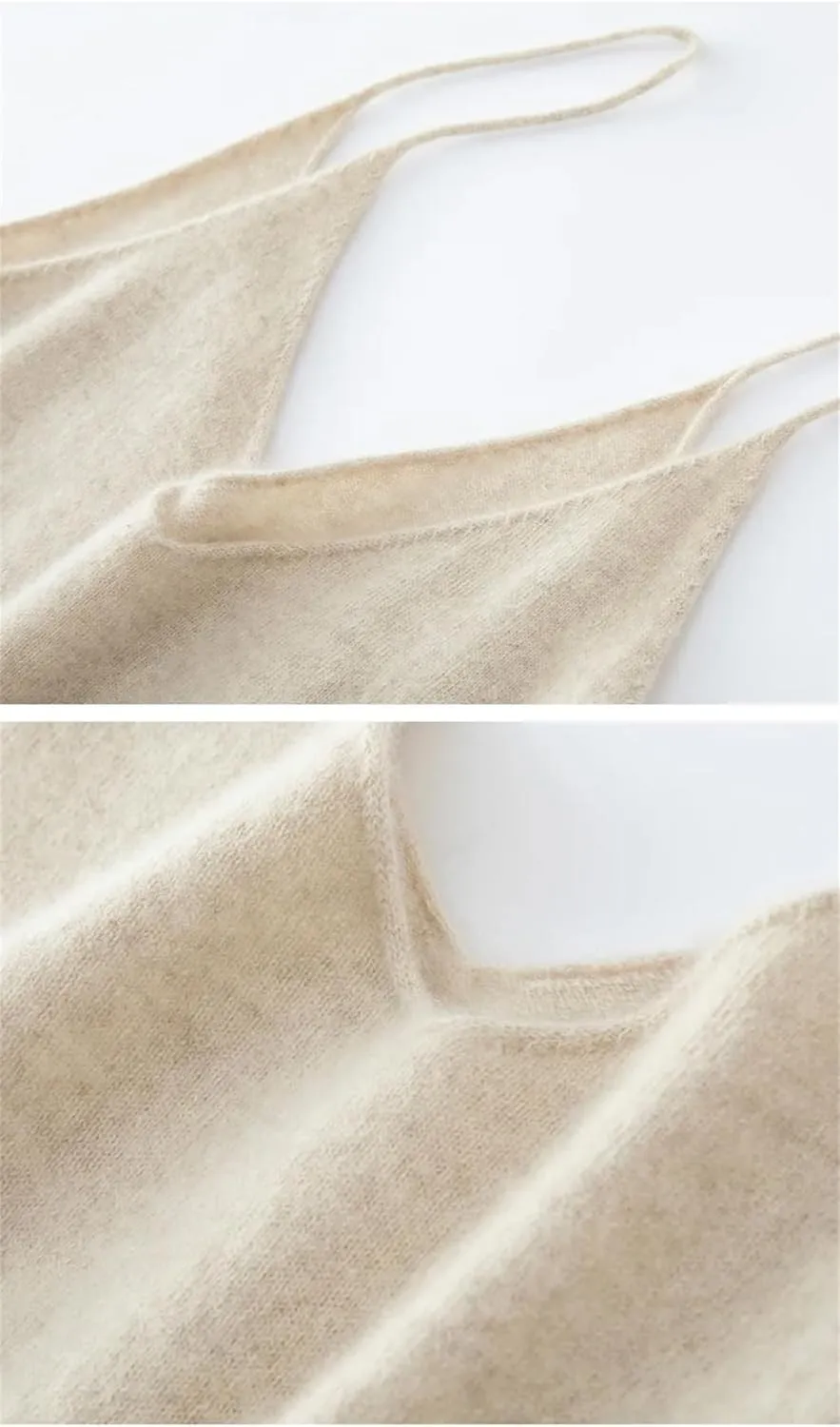 DBFBDTU Women Cashmere Vest Sleeveless Tank Tops Female Short Solid Soft V-Neck Camisole