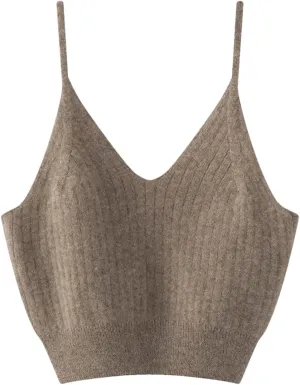DBFBDTU Womens Sleeveless Tank Tops Vest Female Short Solid Soft V-Neck Camisole