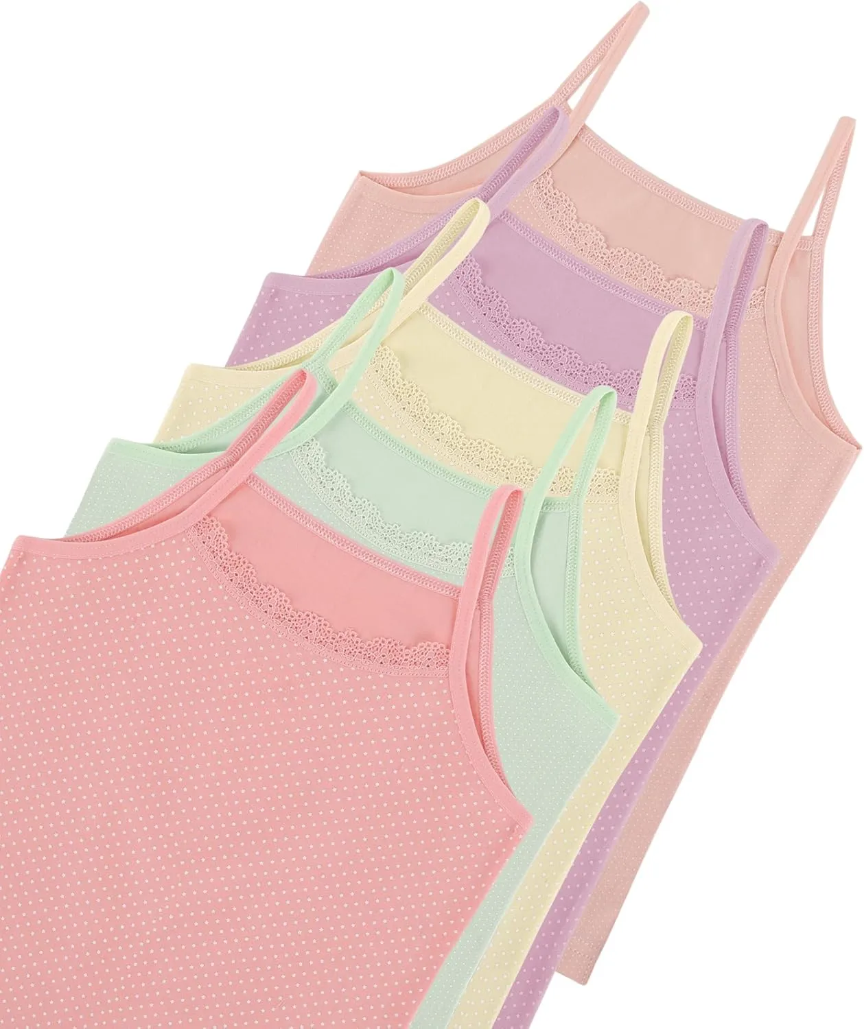 Donella Girls Camisole Undershirts Prints - Toddler Girls Cotton Cami 5 Pack