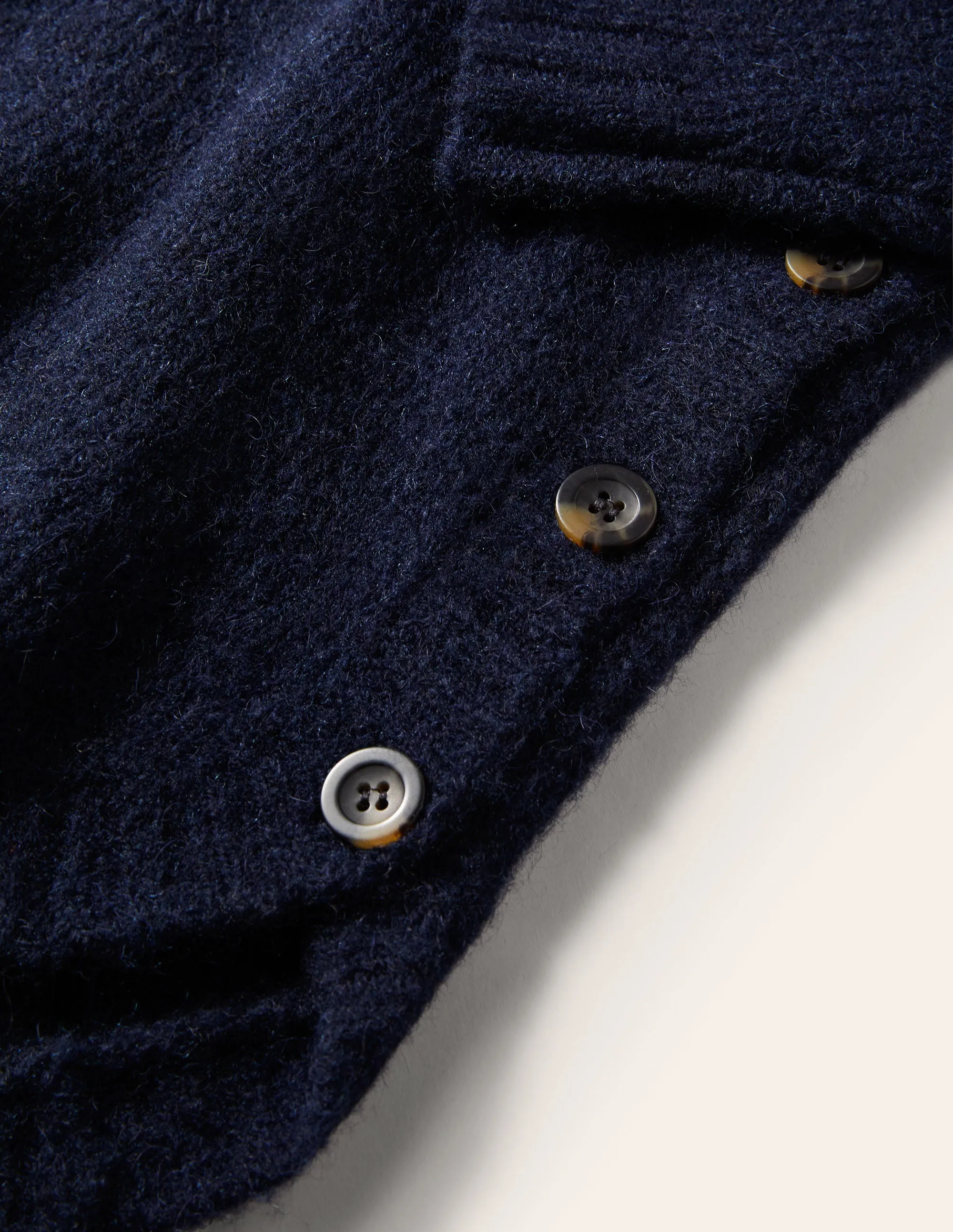 Fluffy Side Button Jumper-Navy