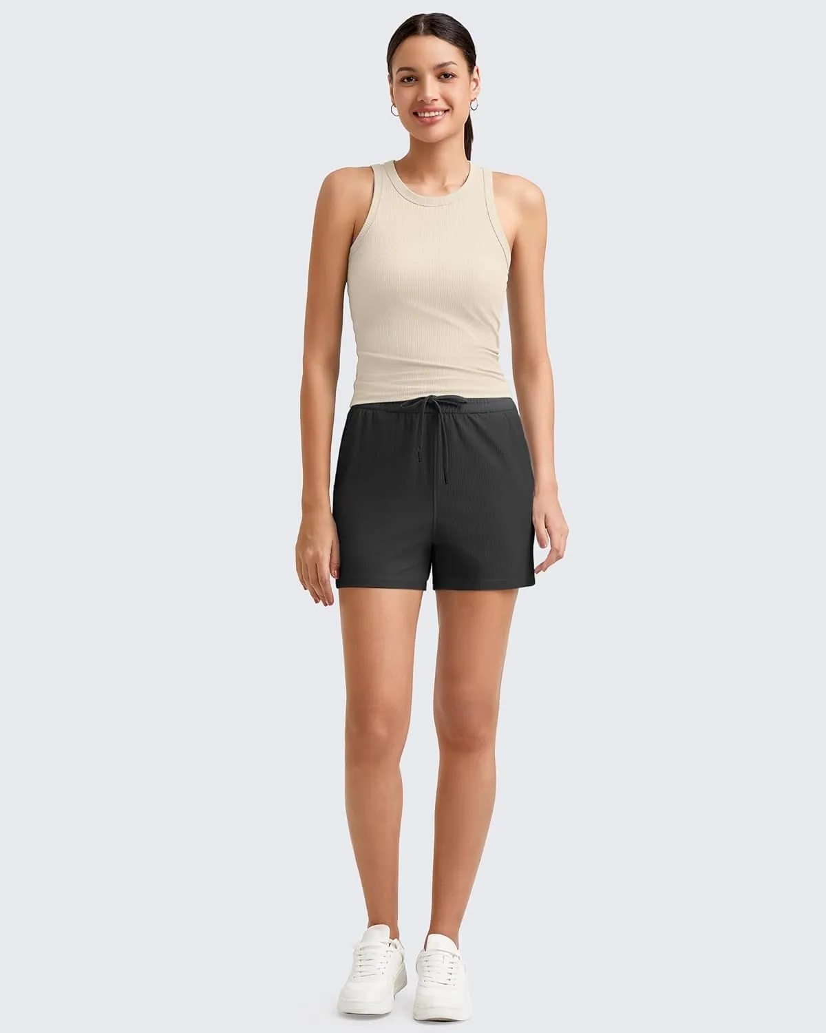 G4Free Workout Tank Tops for Women Slim Fitted Racerback Ribbed Athletic Gym Yoga Tanks Summer Casual