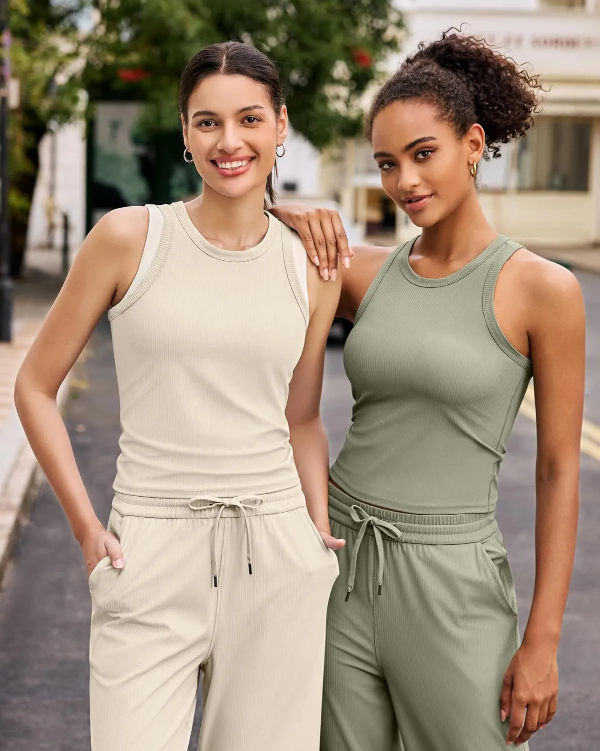 G4Free Workout Tank Tops for Women Slim Fitted Racerback Ribbed Athletic Gym Yoga Tanks Summer Casual