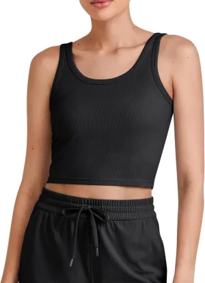G4Free Workout Tank Tops for Women Slim Fitted U Neck Ribbed Athletic Gym Yoga Cropped Tanks Summer Casual