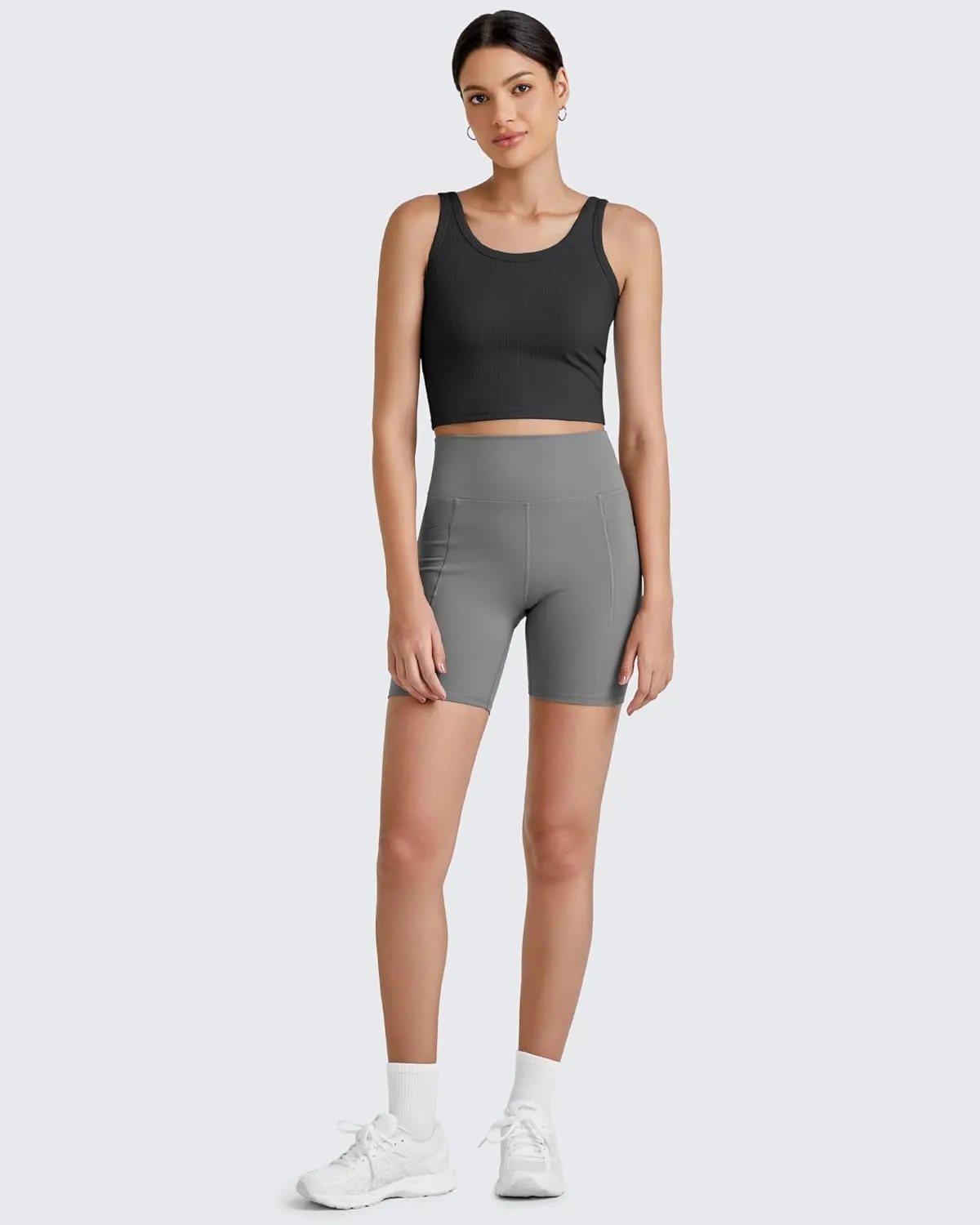 G4Free Workout Tank Tops for Women Slim Fitted U Neck Ribbed Athletic Gym Yoga Cropped Tanks Summer Casual