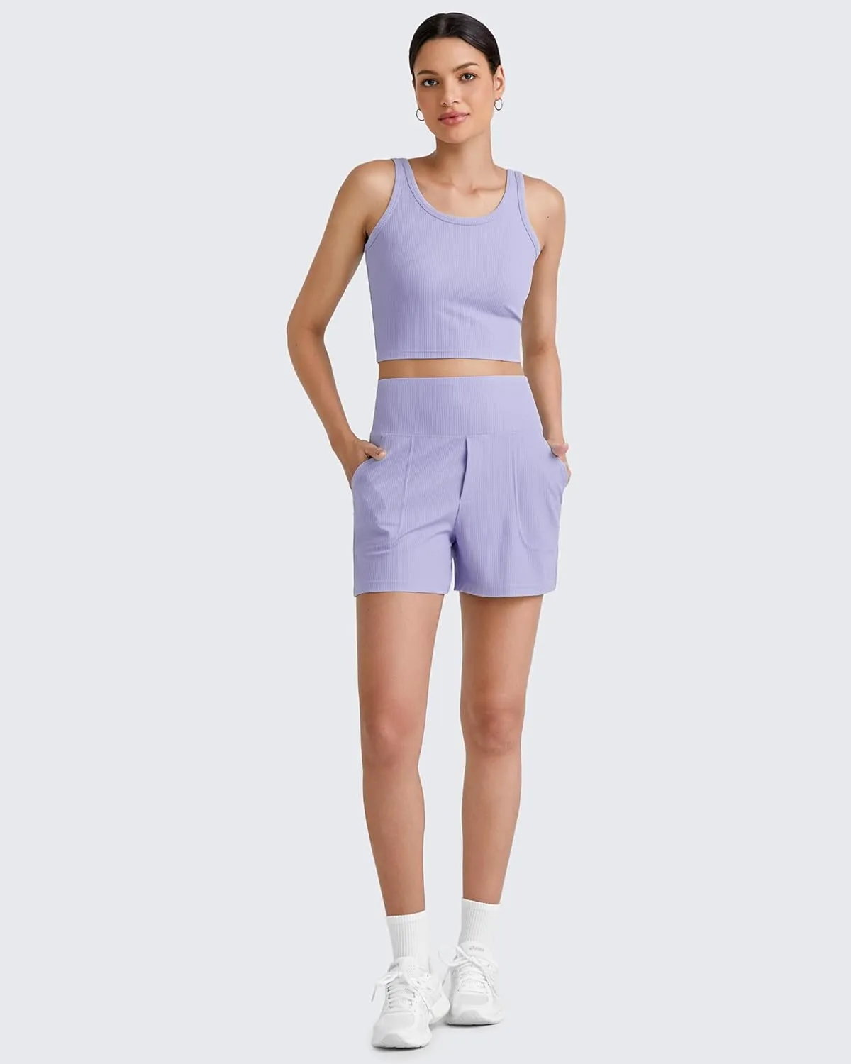 G4Free Workout Tank Tops for Women Slim Fitted U Neck Ribbed Athletic Gym Yoga Cropped Tanks Summer Casual