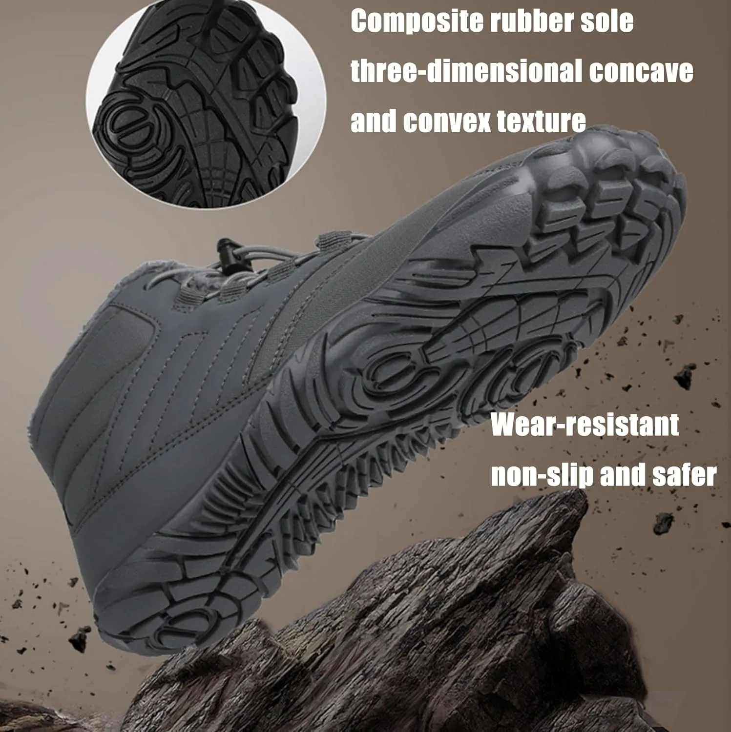 Grounded Freedom Shoes for Women, GroundedLimitless Barefoot Shoes Women Men, Winter Waterproof Wide Toe Box Sneakers