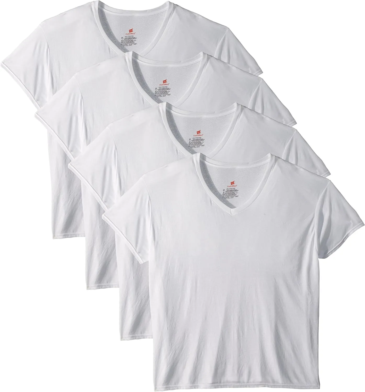 Hanes Men's Comfort Fit V-Neck Undershirt 4-Pack