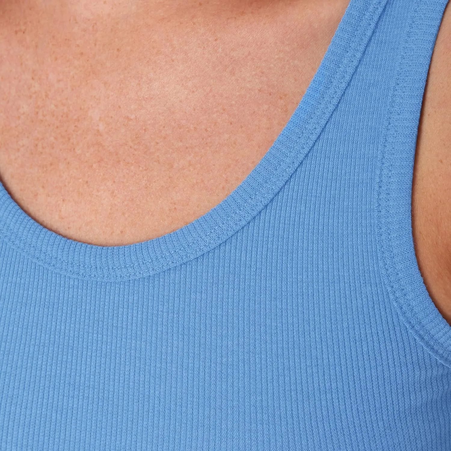 Hanes Women's Originals Rib Tank 2-Pack, Comfywear Stretch Cotton Cropped Top