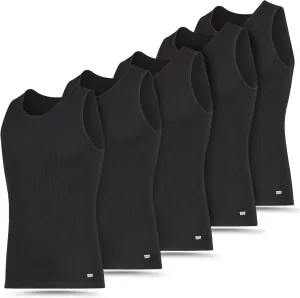 Levi's Lightweight Tank Tops for Men, 5 Pack Classic Ribbed Cotton Mens Undershirts