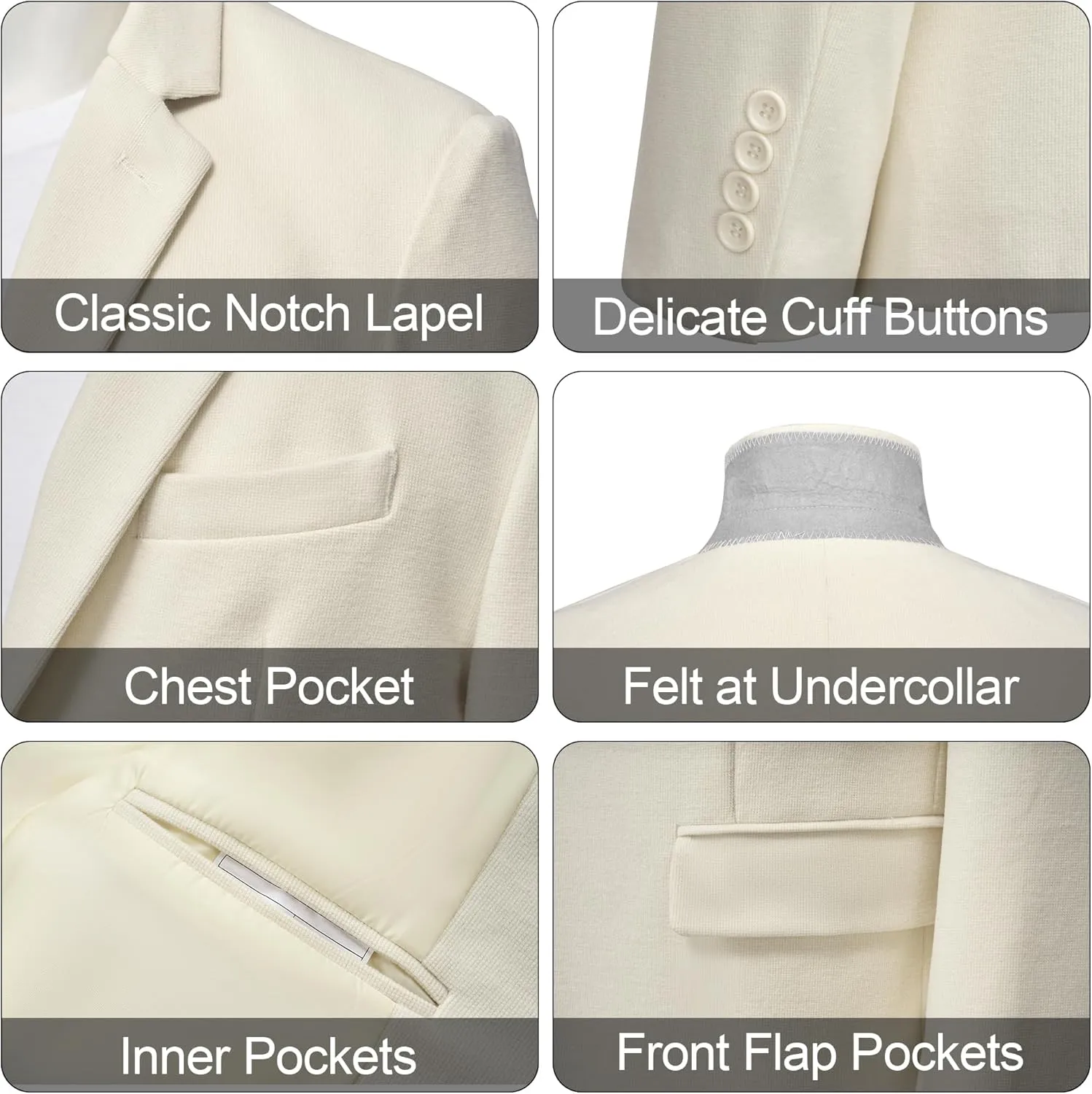 MAGE MALE Men's Blazer Casual Knit Sport Coat Slim Fit Suit Jacket Notch Lapel One Button Blazers