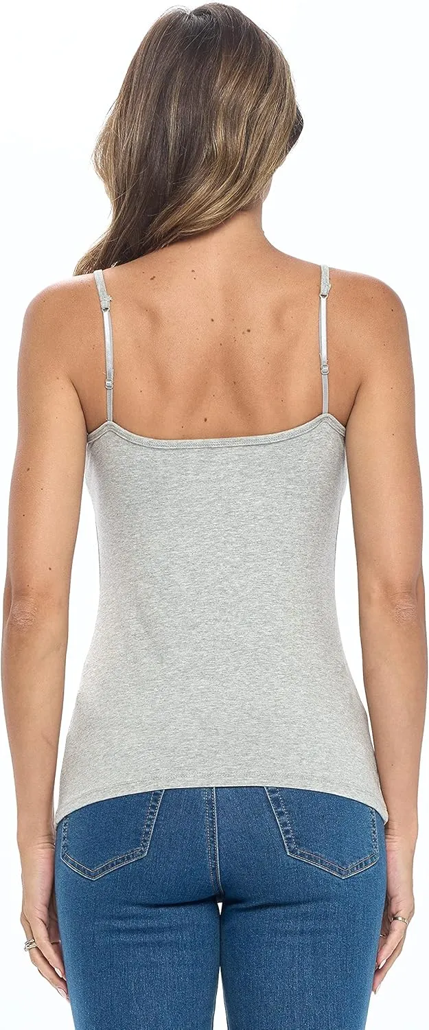 M&M SCRUBS Women's Camisole Cotton Stretch Undershirt with Adjustable Strap Tank Top Multi-Pack of 4