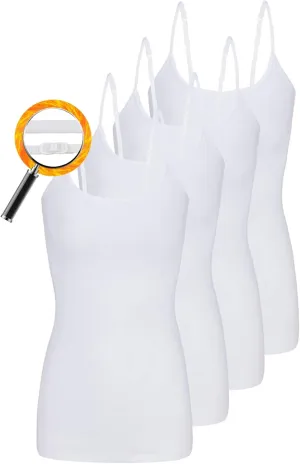 M&M SCRUBS Women's Camisole Cotton Stretch Undershirt with Adjustable Strap Tank Top Multi-Pack of 4