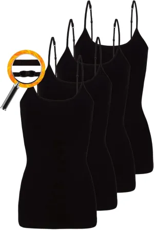 M&M SCRUBS Women's Camisole Cotton Stretch Undershirt with Adjustable Strap Tank Top Multi-Pack of 4